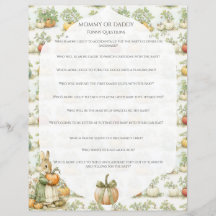 Mom Bunny and pumpkin Baby Shower Game