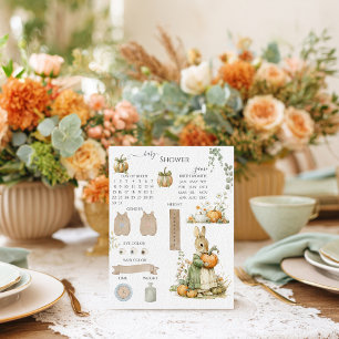 Mom Bunny and pumpkin Baby Shower Guessing Game