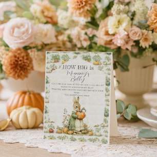 Mom Bunny and pumpkin Baby Shower Guessing Game