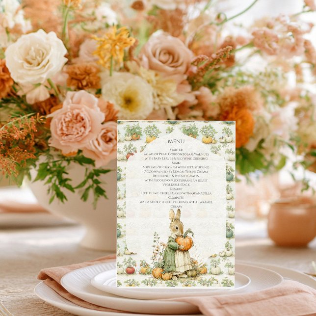 Mom Bunny and pumpkin Baby Shower Menu (Creator Uploaded)