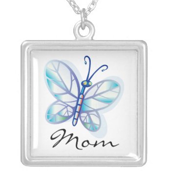 Mom Butterfly Mother's Day Necklace by celebrateitgifts at Zazzle