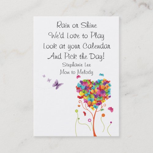 Mom Calling Card Butterfly 2013 Calendar Template Business Cards
