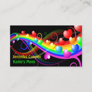 Mom Card Play Date Eye-catching Heart Rainbow