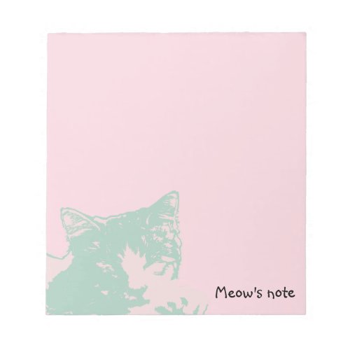 Mom Cat Dad Cat Mint Meow Notepad