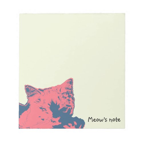 Mom Cat Dad Cat Peach Red Meow Notepad