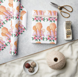 Mom Child Puppy Mother's Day Wrapping Paper