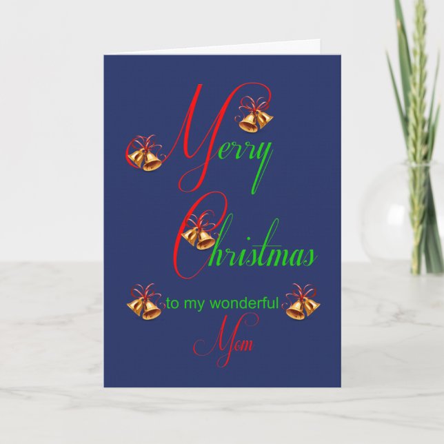 Mom Christmas Bells Holiday Card (Front)
