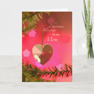 Mom Christmas Heart on Tree Simple Joys Holiday Card