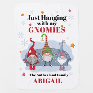 Mom Christmas Holiday Gnomes Family Matching Baby Blanket