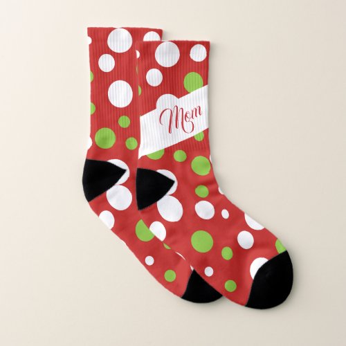 Mom Christmas Socks Monogram Name