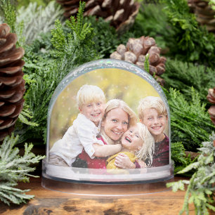 Mom Christmas Stocking Stuffer Custom 2 Photo Snow Globe