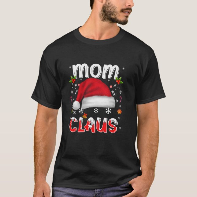 Mom Claus Christmas Mom Santa Family Matching Paja T-Shirt (Front)