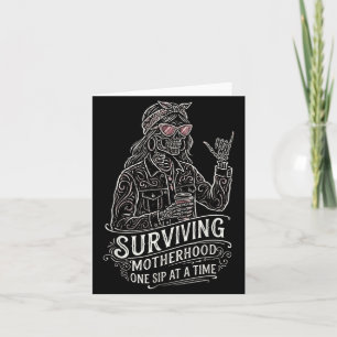 Mom Coffee Funny Saying Mom Skeleton Mama Mothers Card