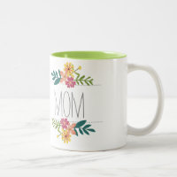 Mom Coffee Mug with Flowers