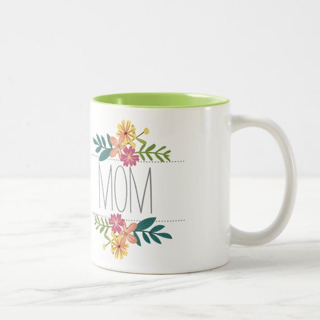 Mom Coffee Mug with Flowers (Right)