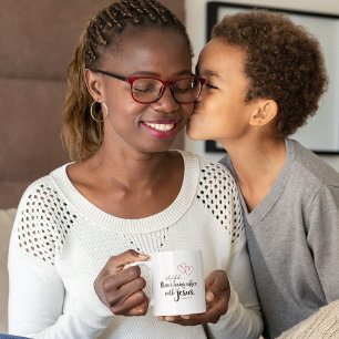 MOM COFFEE WITH JESUS Christian Quiet Time Quote Coffee Mug