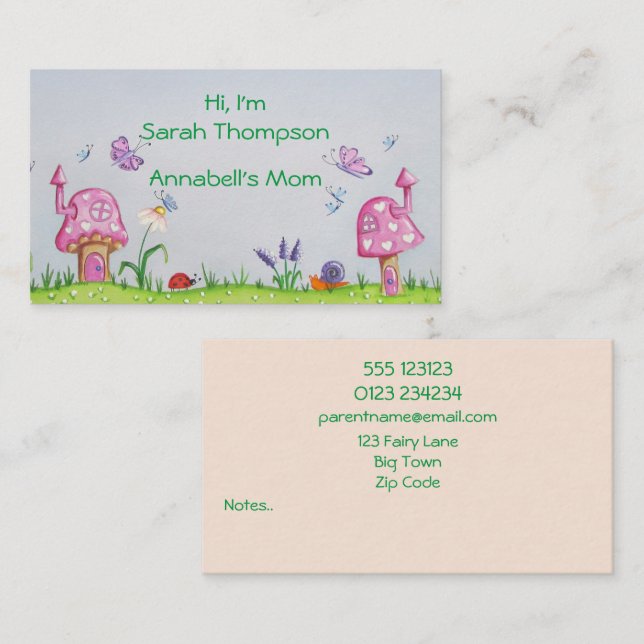 Mom Contact Watercolor Business Card (Front/Back)