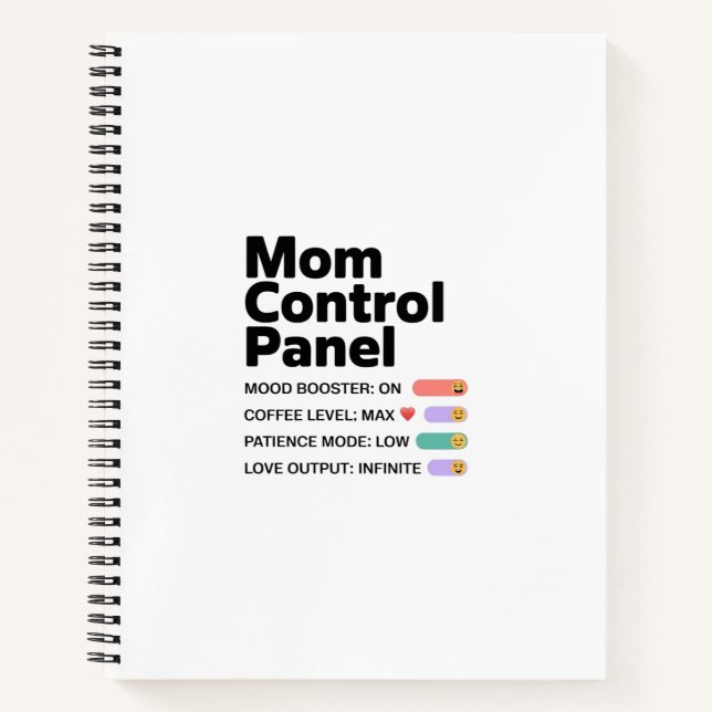 Mom Control Panel Notebook | Funny Mom Life Journa (Front)