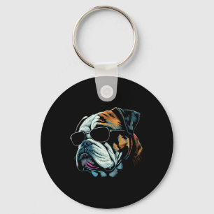 Mom Cool Dog Sunglasses - English Bulldog Keychain