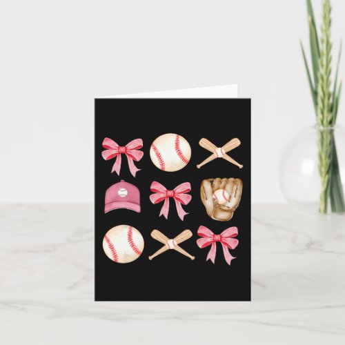 Mom Coquette Mothers Day Women Girls Baseball Mama Card