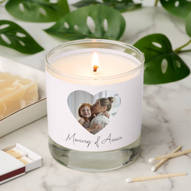 Mom Custom Name & Photo | Personalized Jar Candle (Lit)