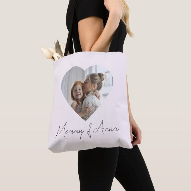 Mom Custom Name & Photo | Personalized Tote Bag (Close Up)