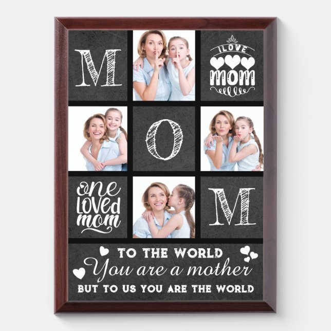 Mom Custom Photo Collage Personalized Gift for mom Award Plaque (Vertical)