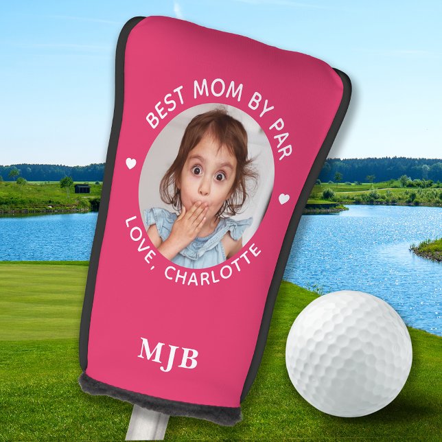 MOM Custom Photo Personalized Monogram Chic Pink Golf Head Cover (Creator Uploaded)