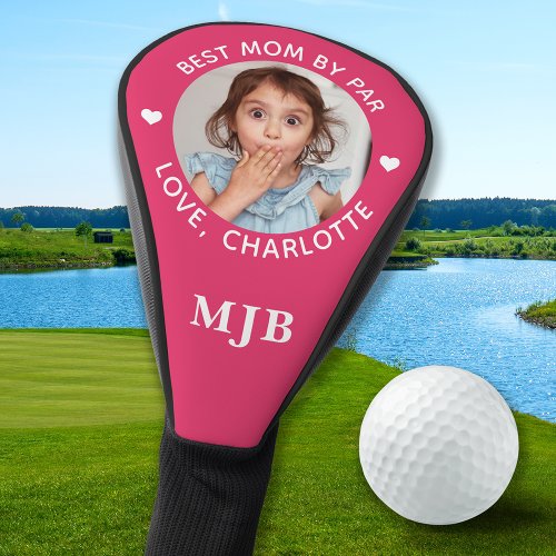 MOM Custom Photo Personalized Monogram Hot Pink Golf Head Cover