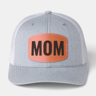MOM Custom Text Stylish Leather Patch Hat Personal