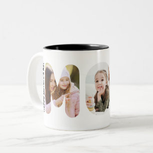 Mom Custom Word Photo Collage Mother's Day Two-Tone Coffee Mug