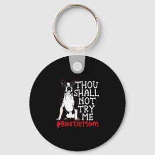 Mom Cute Boston Terrier Dog Lover Keychain
