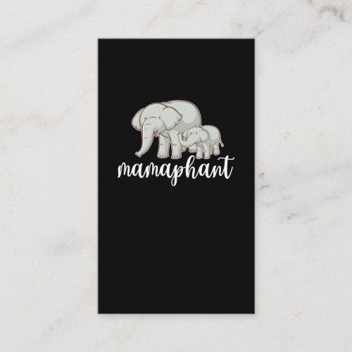 Mom Cute Elephant Family Mama and Baby Business Card