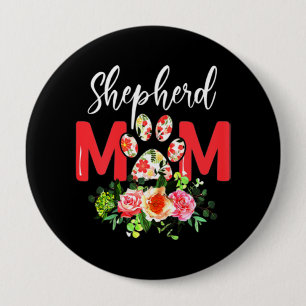 Mom Cute German Shepherd Button