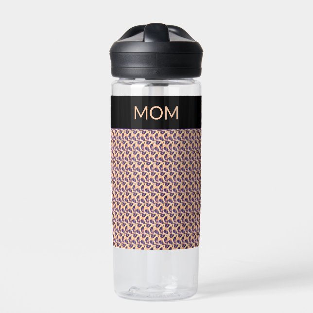 Mom, Cute Kenya Leopard Pattern Water Bottle (Front)