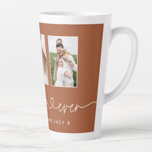 Mom cute modern script multi photo gift latte mug
