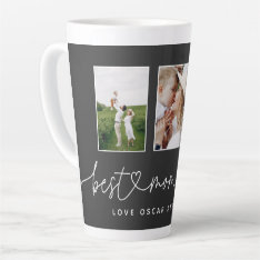 Mom Cute Modern Script Multi Photo Gift Latte Mug at Zazzle