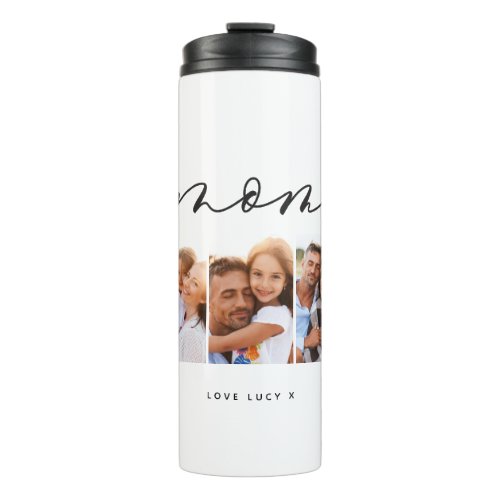 mom cute modern script multi photo gift thermal tumbler