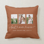 Mom cute modern script multi photo gift throw pillow<br><div class="desc">Mom cute modern script multi photo triptych gift. Color can be changed to suit your home decor.</div>