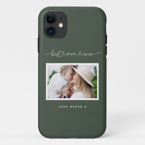 Mom cute modern script photo gift iPhone 11 case