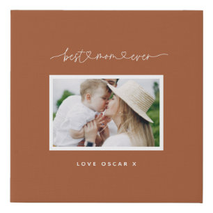 Mom cute modern script photo gift faux canvas print
