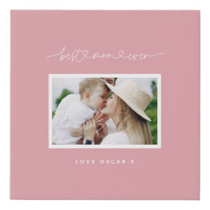 Mom cute modern script photo gift faux canvas print