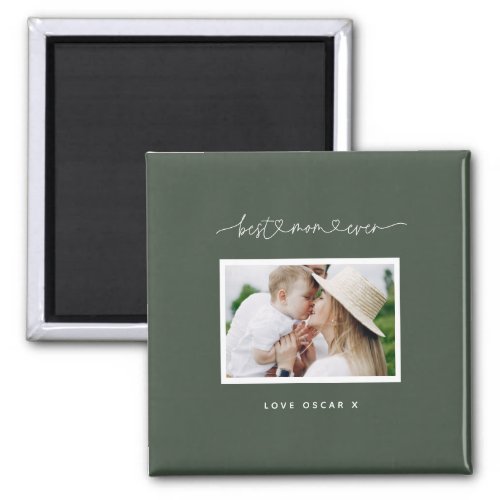 Mom cute modern script photo gift  magnet