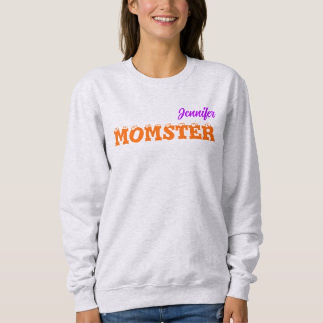 Mom Cute October Halloween Momster Ash Sweatshirt (Front)