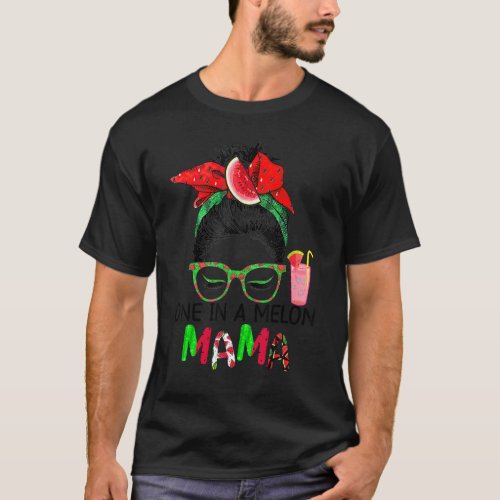 Mom Cute One In A Melon Mama Watermelon T_Shirt