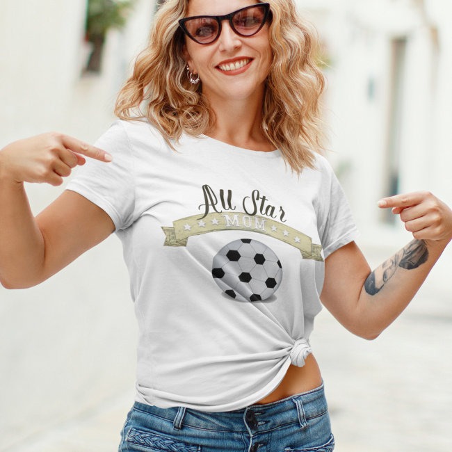 Mom Cute Whimsical All Star Soccer Vintage Sign T-Shirt