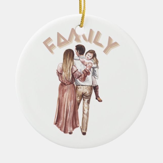 Mom, Dad And Daughter Ornament (Front)