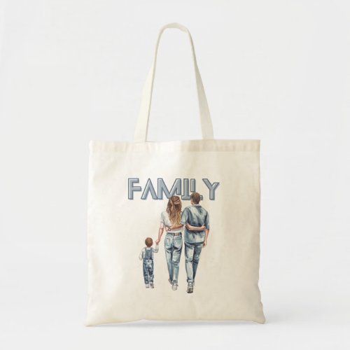 Mom Dad And Son Tote Bag