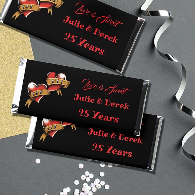 Mom & Dad Anniversary Party Hershey Bar Favors (Creator Uploaded)