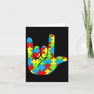 Mom Dad Asl Love Sign Language Autism Awareness  Card